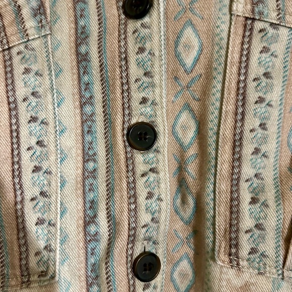 NWOT Sézane ✨Archives✨ Denim Collared Belted Button Up Mini Dress Beige/Green - Picture 5 of 11